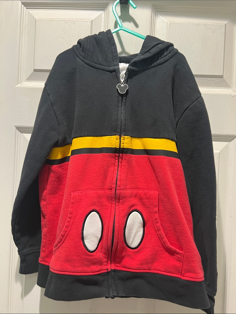 Disney Kids Black, Red & Yellow Hooded Zip-Up Sweatshirt - Picture 1 of 9